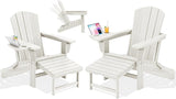 KINGYES Adjustable Folding Adirondack Chair with Footrest & 4-in-1 Multi-Functional Armrest Organizer Set of 2 - Photo 1