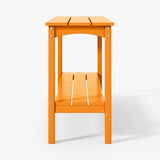 WestinTrends Malibu 55" Outdoor Patio HDPE Adirondack 2-Tier Shelf Console Table, Orange - Photo 5