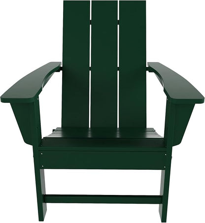 WestinTrends Ashore Modern Outdoor Folding Adirondack Chair (Set of 2), Dark Green