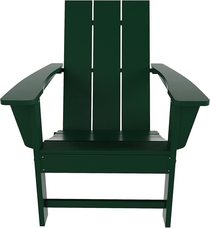 WestinTrends Ashore Modern Outdoor Folding Adirondack Chair, Dark Green