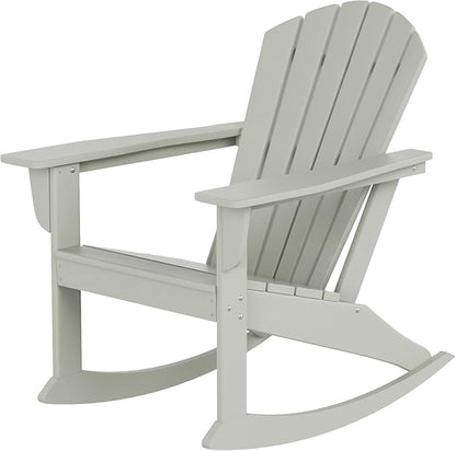 WO WESTIN OUTDOOR HDPE Altura Outdoor Rocking Poly Adirondack Chair, Sand