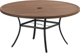 Patio Dining Table for 8-10, Round Metal Outdoor Table with 1.57" Umbrella Hole - Photo 1