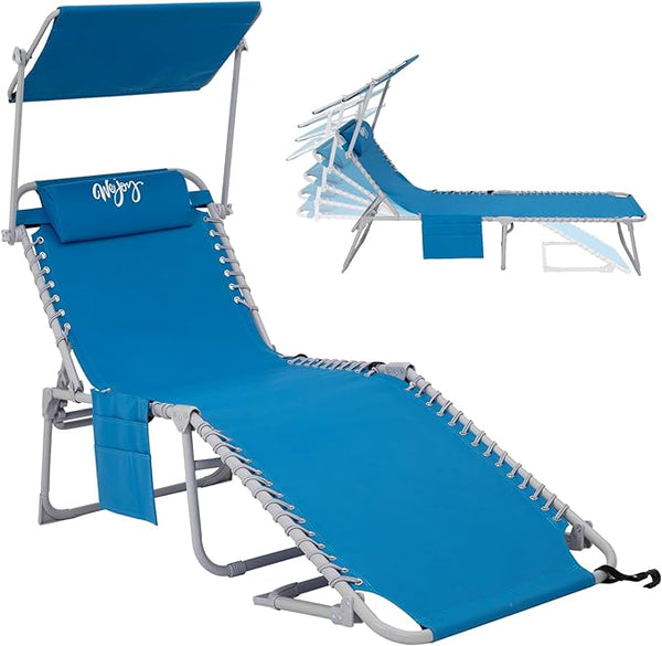 #WEJOY Folding Lounge Chair with Canopy Shade - Photo 1