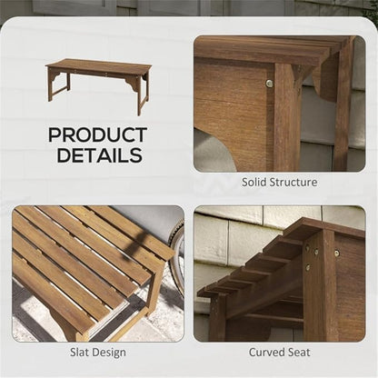 Outdoor Garden Bench, 45.25" L x 19.75" W x 17.75" H Garden Chair Patio Bench Backless Wood Bench, Benches for Front Porch Park Backyard Entryway,Outdoor Backless Bench, Patio Dining Bench