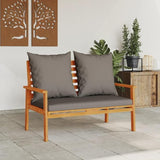 Modern Acacia Wood Garden Sofa Bench with Cushion, 47.2 Inch Weather-Resistant Patio Seating for Two - Photo 4