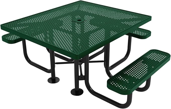 COATEDOUTDOORFURNITURE Coated Outdoor Furniture Heavy-Duty Portable ADA-Compliant Outdoor Picnic Table with Umbrella - Photo 1