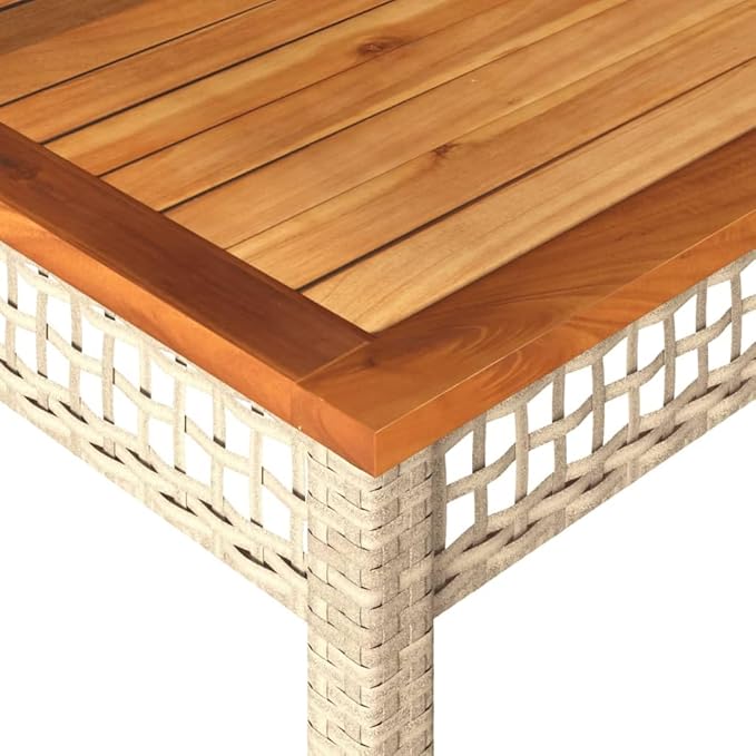 Contemporary Square Garden Table in Beige and Brown - Photo 8