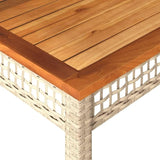 Contemporary Square Garden Table in Beige and Brown - Photo 8