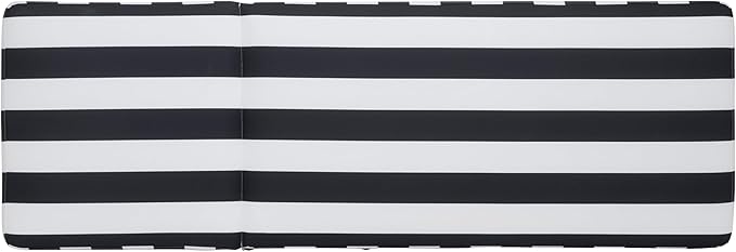 SAFAVIEH Outdoor Patio Furniture Collection - Gillian Heather Tan Rope Daybed, Navy Stripe Cushion, Coastal Sunlounger - Photo 6