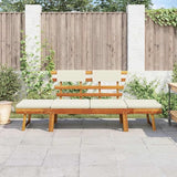 Garden Bench Deck Bench Patio Bench with Cushions 2-in-1 74.8" Solid Acacia Wood - Photo 3