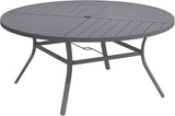 DIFY 59.8" Round Outdoor Patio Dining Table for 8-10 - Photo 1