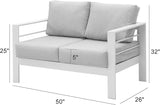 Wisteria Lane Patio Furniture Aluminum Loveseat, All-Weather Outdoor 2 Seats Sofa Couch - Photo 3