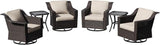 6 Pieces Patio Conversation Furniture Set - 4 Swivel Chairs, 2 Side Tables - Photo 6