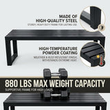 Backless Outdoor Bench, 3.3ft 3.9ft 4.9ft 5.9ft Metal Garden Bench, 880lbs Weatherproof Patio Dining Benches - Photo 6