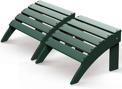 GREENVINES Adirondack-Ottoman | Set of 2 | HDPE Plastic | Outdoor Footrest | All Weather | Foot Stool | Foot Rest | Forest | for Adirondack Chair | for Patio Backyard Pool
