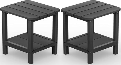 SERWALL Adirondack Table Set of 2, Outdoor Side Table- Gray