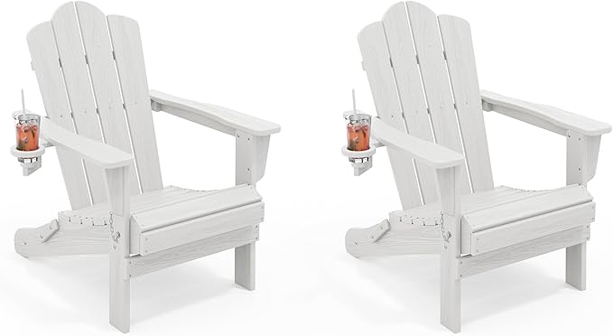 KINGYES Folding HDPE Adirondack Chairs