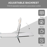 Outdoor Tanning Chair with Pillow, Folding Chaise Lounge Chair with Adjustable Backrest - Photo 3