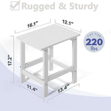 PASAMIC Adirondack Square Outdoor Side Table, HDPE Small Outdoor Table, Patio End Table for Patio, Pool, Backyard - Photo 2