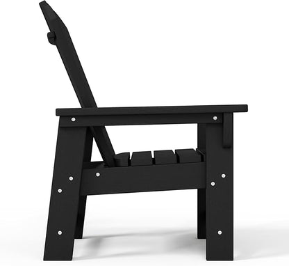 WestinTrends Malibu Kids Outdoor Adirondack Plastic Patio Chair (Set of 2), Black