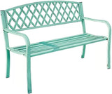 50" Porch Benches Outdoor, Metal Garden Bench, Patio 3-Seater Chair - Photo 1
