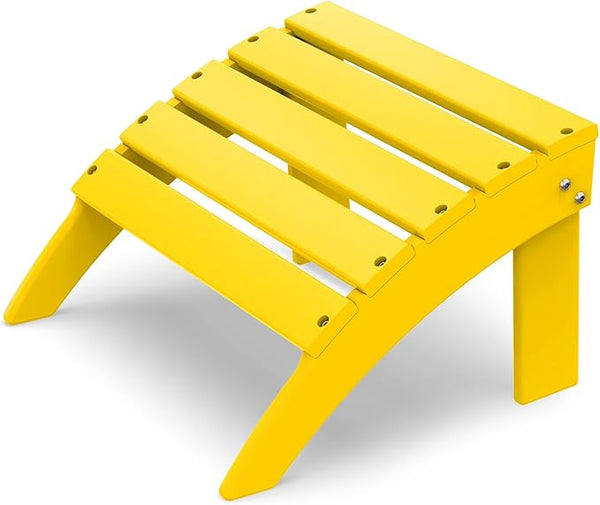 IVY&LANE Outdoor Adirondack Ottoman | Folding | HDPE | Yellow | All Weather - Photo 1