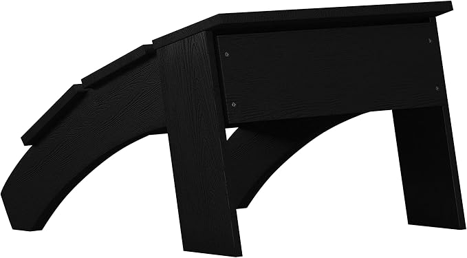 Flash Furniture Sawyer Indoor/Outdoor Commercial Grade Adirondack Ottoman - Black All-Weather Adirondack Style Footrest