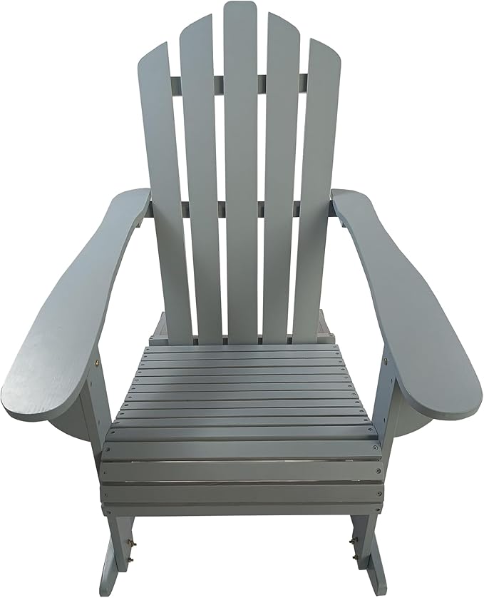 Reclining Wooden Outdoor Rocking Adirondack Chair,Walnut