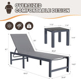 Amopatio Patio Chaise Lounge Set of 3, 24.4" Wider Outdoor Lounge Chairs with Table - Photo 3
