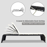 HAPPYGRILL Chaise Lounge Chair Adjustable 5-Positions Rattan Wicker Reclining Lounge with Cushion for Garden Patio - Photo 5