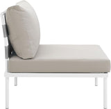 Modway EEI-2600-WHI-BEI Harmony Outdoor Patio Aluminum, Armless Chair, White Beige - Photo 5
