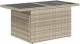 Light Gray Adjustable Outdoor Dining Table, 21.7x39.4x28.7 in Poly Rattan Patio Coffee Table for Garden Balcony Terrace - Photo 4