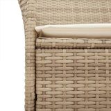 Patio Chairs with Cushions 2 pcs Beige Poly Rattan&Solid Wood, Suitable for patios, Gardens, Balconies - Photo 9