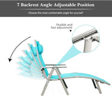 Tangkula 2 PCS Outdoor Folding Chaise Lounge Chair, Lightweight Recliner Chair w/ 7 Adjustable Backrest Positions - Photo 7