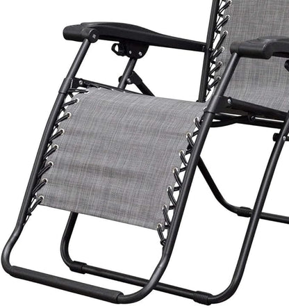 Caravan Canopy Infinity Zero Gravity Steel Frame Patio Deck Chair, Grey (Pair)