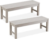 Psilvam 2-Person Outdoor Poly Lumber Patio Backless Bench, Fade-Resistant & Odor-Free Poly Lumber Patio Furniture - Photo 1