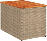 Set of 2 Outdoor Side Tables, Rectangular Patio End Table with Durable Synthetic Poly Rattan and Powder-Coated Steel - Photo 8