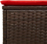 Adjustable Patio Sun Lounger Chair with Thick Cushion, Brown PE Rattan Outdoor Furniture for Poolside, Garden, Patio - Photo 9