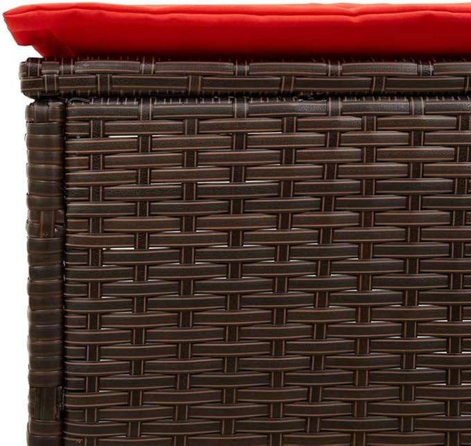 Adjustable Patio Sun Lounger Chair with Thick Cushion, Brown PE Rattan Outdoor Furniture for Poolside, Garden, Backyard - Photo 9