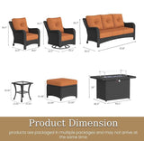 10 Piece Patio Furniture Set with Fire Pit Table - Photo 2