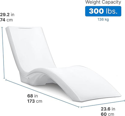 Step2 Vero Pool Lounger, Fade-Resistant, Waterproof Patio Furniture, Pool Lounge Chair for Sun Shelf, Use in Pools with Shelves Up to 12-Inches Deep or Outside Pool Deck, Weighted, White