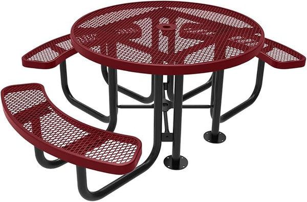 COATEDOUTDOORFURNITURE Heavy-Duty Portable ADA-Compliant Outdoor Picnic Table with Umbrella Hole - Photo 1