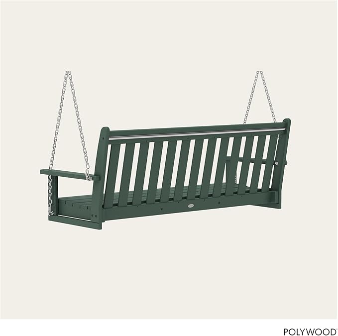 POLYWOOD Vineyard 5-Foot Porch Swing, Heavy Duty HDPE Outdoor Hanging Bench, Patio Swing for Adults Kids - Photo 4