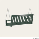 POLYWOOD Vineyard 5-Foot Porch Swing, Heavy Duty HDPE Outdoor Hanging Bench, Patio Swing for Adults Kids - Photo 4