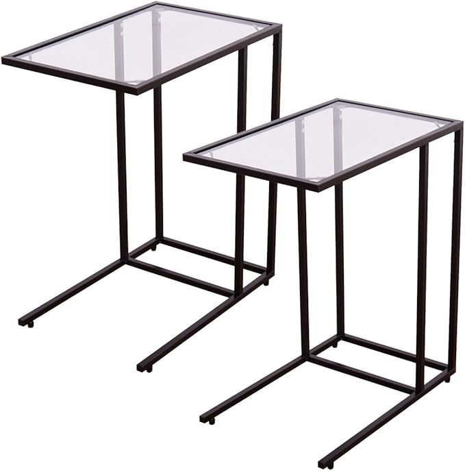 Tangkula 26" Sofa Side C-Shape Snack Table, Coffee Desk Tray End Furniture for Home Office - Photo 1