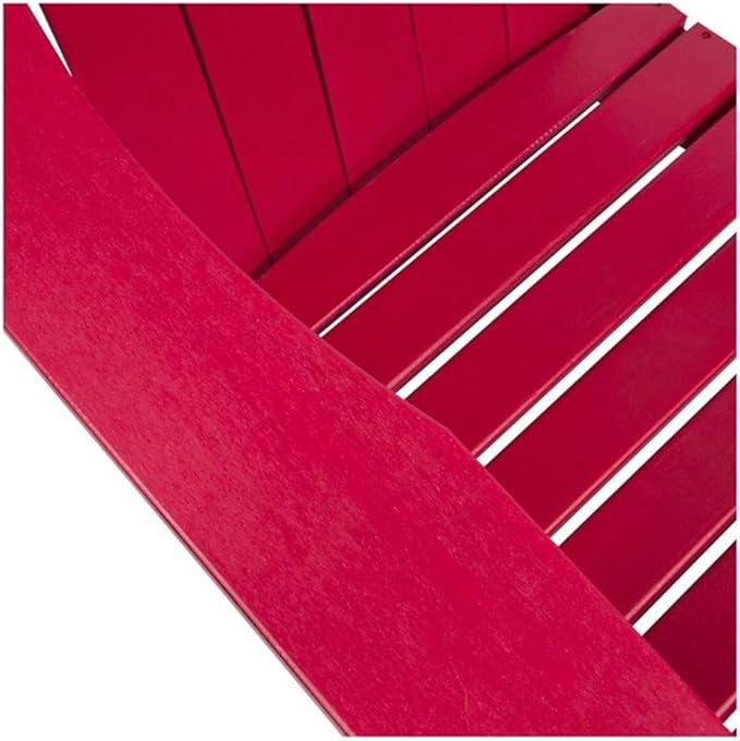 Pemberly Row All-Weather Resin Folding Adirondack Chair, 37" H x 29" W x 32" D, UV-Protected HDPE Plastic, Red Finish, Scratch Resistant, Outdoor Patio or Porch Seating