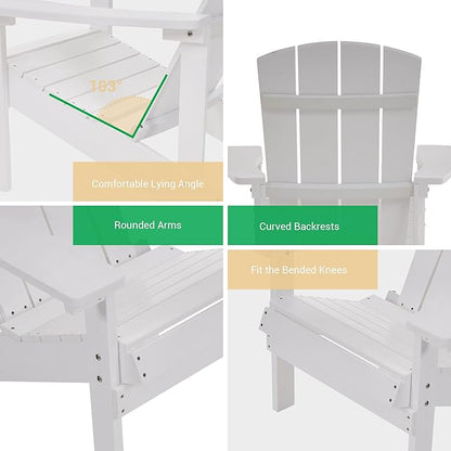 Adirondack Chairs, Plastic Adirondack Chair, All-Weather Resistant Adirondack Chairs, Widely Used in Outdoor, Fire Pit, Deck, Outside, Garden