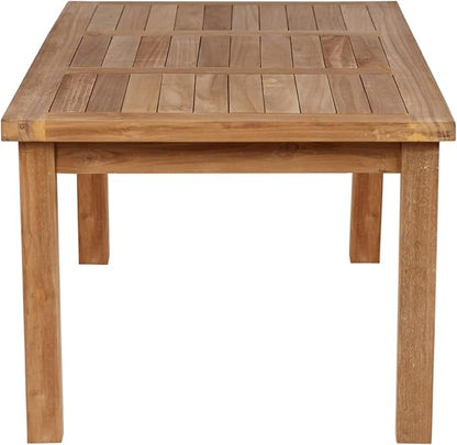 Teak Outdoor Coffee Table, Premium Grade A Teak Wood Patio Furniture, 24"X 48" Rectangular Table for Patio, Balcony, Lawn, Deck, Backyard, Terrace