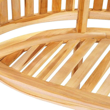 Natural Teak Solid Wood Large Durable Garden Bench with Elegant Banana Shape, Comfortable Ergonomic Seating for Outdoor and Indoor Use, Weather Resistant Furniture for Patio