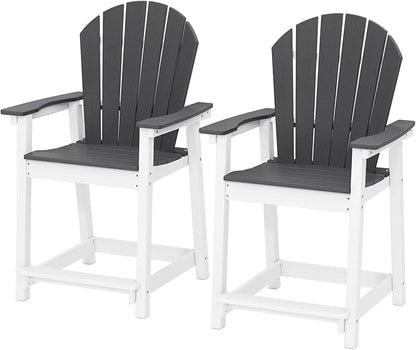 OTSUN Tall Modern Adirondack Chairs Set of 2, All Weather HDPE Bar Height Adirondack Stools Widened Durable Design for Porch Patio Yard Lawn Fire Pit Bistro Basement Indoors & Outdoors